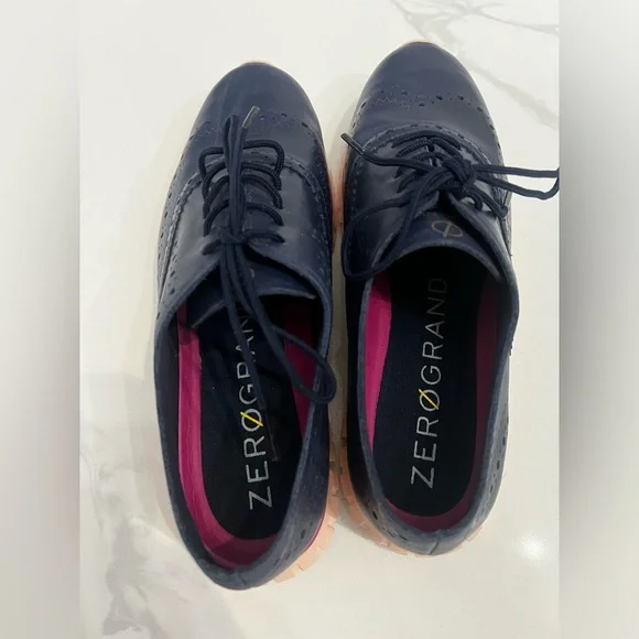 Cole Haan Women’s ZeroGrand O.S. Leather Blue Lace Up Comfort Shoes Sz 6.5 - Picture 3 of 8